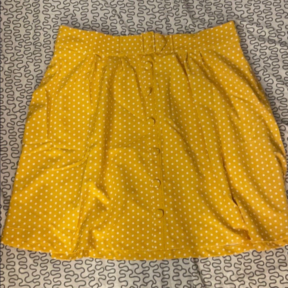 MODCLOTH yellow polka dot skirt